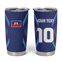 Custom Haiti National Football Tumbler Cup Sporty Style - Wonder Print Shop