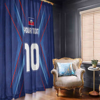 Custom Haiti National Football Window Curtain Sporty Style - Wonder Print Shop
