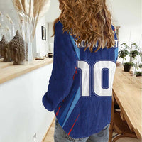 Custom Haiti National Football Women Casual Shirt Sporty Style - Wonder Print Shop