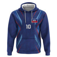 Custom Haiti National Football Zip Hoodie Sporty Style - Wonder Print Shop