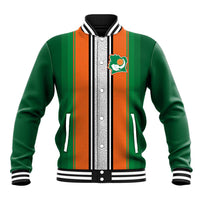 Custom Ivory Coast National Football Baseball Jacket Les Elephants-Striped Sport Style - Wonder Print Shop