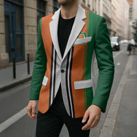 Custom Ivory Coast National Football Blazer Les Elephants-Striped Sport Style - Wonder Print Shop