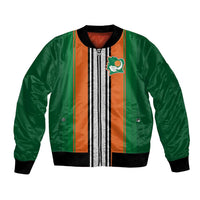 Custom Ivory Coast National Football Bomber Jacket Les Elephants-Striped Sport Style - Wonder Print Shop