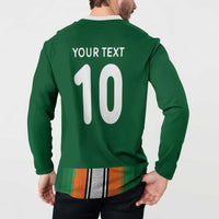 Custom Ivory Coast National Football Button Sweatshirt Les Elephants-Striped Sport Style - Wonder Print Shop