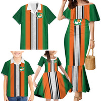 Custom Ivory Coast National Football Family Matching Mermaid Dress and Hawaiian Shirt Les Elephants-Striped Sport Style - Wonder Print Shop
