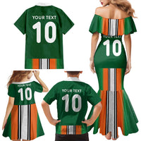 Custom Ivory Coast National Football Family Matching Mermaid Dress and Hawaiian Shirt Les Elephants-Striped Sport Style - Wonder Print Shop