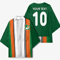 Custom Ivory Coast National Football Kimono Les Elephants-Striped Sport Style - Wonder Print Shop