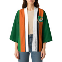 Custom Ivory Coast National Football Kimono Les Elephants-Striped Sport Style - Wonder Print Shop