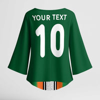 Custom Ivory Coast National Football Kimono Sleeve Blouse Les Elephants-Striped Sport Style - Wonder Print Shop