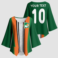 Custom Ivory Coast National Football Kimono Sleeve Blouse Les Elephants-Striped Sport Style - Wonder Print Shop