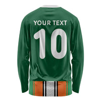 Custom Ivory Coast National Football Long Sleeve Shirt Les Elephants-Striped Sport Style - Wonder Print Shop