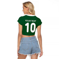 Custom Ivory Coast National Football Raglan Cropped T Shirt Les Elephants-Striped Sport Style - Wonder Print Shop