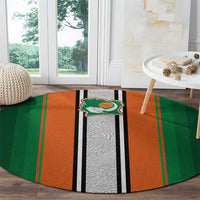 Ivory Coast National Football Round Carpet Les Elephants-Striped Sport Style - Wonder Print Shop