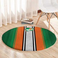Ivory Coast National Football Round Carpet Les Elephants-Striped Sport Style - Wonder Print Shop