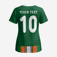 Custom Ivory Coast National Football Scrub Top Les Elephants-Striped Sport Style - Wonder Print Shop