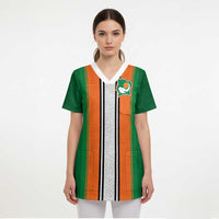 Custom Ivory Coast National Football Scrub Top Les Elephants-Striped Sport Style - Wonder Print Shop