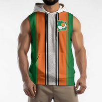 Custom Ivory Coast National Football Sleeveless Hoodie Les Elephants-Striped Sport Style - Wonder Print Shop