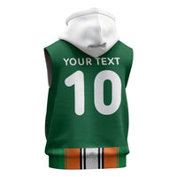 Custom Ivory Coast National Football Sleeveless Zip Hoodie Les Elephants-Striped Sport Style - Wonder Print Shop