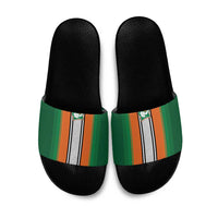 Ivory Coast National Football Slide Sandals Les Elephants-Striped Sport Style - Wonder Print Shop