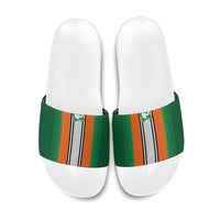 Ivory Coast National Football Slide Sandals Les Elephants-Striped Sport Style - Wonder Print Shop