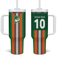 Custom Ivory Coast National Football Tumbler With Handle Les Elephants-Striped Sport Style - Wonder Print Shop