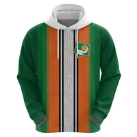 Custom Ivory Coast National Football Zip Hoodie Les Elephants-Striped Sport Style - Wonder Print Shop