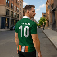 Custom Ivory Coast National Football Zipper Polo Shirt Les Elephants-Striped Sport Style - Wonder Print Shop