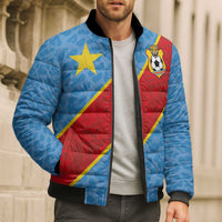 Custom DR Congo National Football Bomber Puffer Jacket Leopards Power - Wonder Print Shop