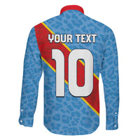 Custom DR Congo National Football Family Matching Long Sleeve Bodycon Dress and Hawaiian Shirt Leopards Power - Wonder Print Shop