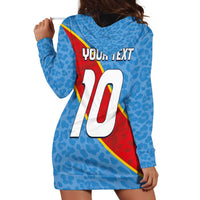 Custom DR Congo National Football Hoodie Dress Leopards Power - Wonder Print Shop