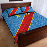 DR Congo National Football Quilt Bed Set Leopards Power - Wonder Print Shop
