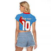 Custom DR Congo National Football Raglan Cropped T Shirt Leopards Power - Wonder Print Shop
