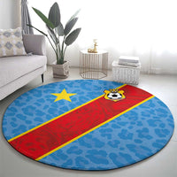 DR Congo National Football Round Carpet Leopards Power - Wonder Print Shop