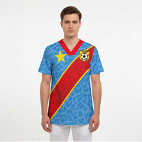 Custom DR Congo National Football Scrub Top Leopards Power - Wonder Print Shop