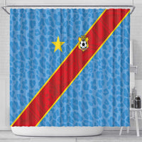 DR Congo National Football Shower Curtain Leopards Power - Wonder Print Shop