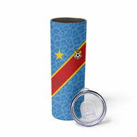 Custom DR Congo National Football Skinny Tumbler Leopards Power - Wonder Print Shop