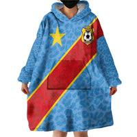 Custom DR Congo National Football Wearable Blanket Hoodie Leopards Power - Wonder Print Shop