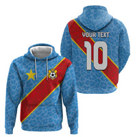 Custom DR Congo National Football Zip Hoodie Leopards Power - Wonder Print Shop