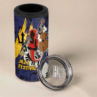 Barbados Jazz Festival - Abstract Jazz Art 4 in 1 Can Cooler Tumbler - Wonder Print Shop