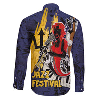 Barbados Jazz Festival - Abstract Jazz Art Family Matching Off Shoulder Maxi Dress and Hawaiian Shirt - Wonder Print Shop