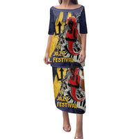 Barbados Jazz Festival - Abstract Jazz Art Family Matching Puletasi and Hawaiian Shirt