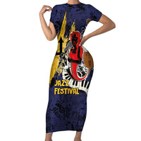 Barbados Jazz Festival - Abstract Jazz Art Family Matching Short Sleeve Bodycon Dress and Hawaiian Shirt - Wonder Print Shop