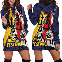 Barbados Jazz Festival - Abstract Jazz Art Hoodie Dress - Wonder Print Shop