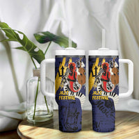 Barbados Jazz Festival - Abstract Jazz Art Tumbler With Handle - Wonder Print Shop