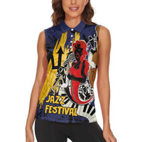 Barbados Jazz Festival - Abstract Jazz Art Women Sleeveless Polo Shirt - Wonder Print Shop