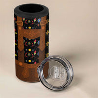 Traditional German Costume - Lederhosen 4 in 1 Can Cooler Tumbler Folk Floral Pattern Style - Wonder Print Shop