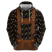 Traditional German Costume - Lederhosen Hoodie Folk Floral Pattern Style - Wonder Print Shop
