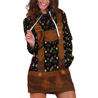 Traditional German Costume - Lederhosen Hoodie Dress Folk Floral Pattern Style - Wonder Print Shop