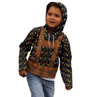 Traditional German Costume - Lederhosen Kid Hoodie Folk Floral Pattern Style - Wonder Print Shop
