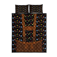 Traditional German Costume - Lederhosen Quilt Bed Set Folk Floral Pattern Style - Wonder Print Shop